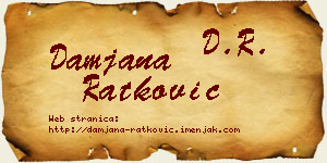 Damjana Ratković vizit kartica